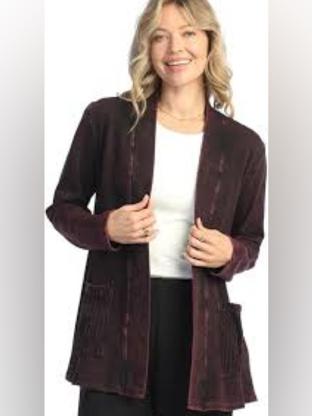 Jess & Jane Mineral Washed Open Versatile Jacket Cotton Fleece Size 1X